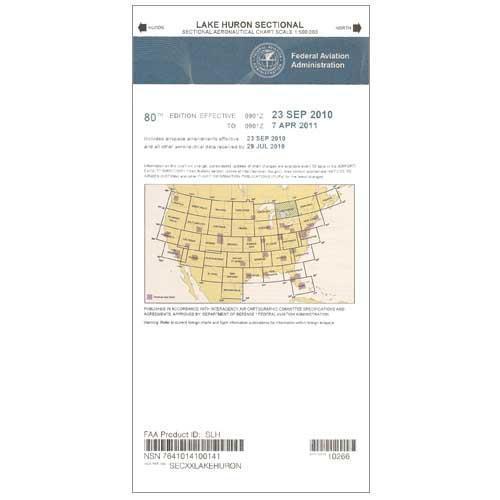 AeroNav Products VFR Sectional Aeronautical Charts FAA Lake Huron Sectional - 04/17/25 thru 06/12/25