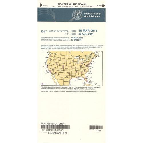 AeroNav Products VFR Sectional Aeronautical Charts FAA Montreal Sectional - 04/17/25 thru 06/12/25