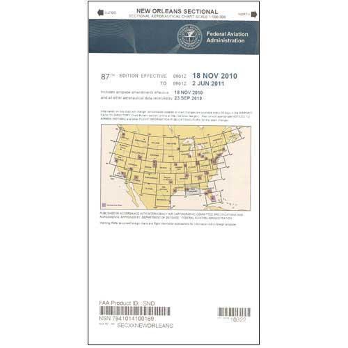 AeroNav Products VFR Sectional Aeronautical Charts FAA New Orleans Sectional - 04/17/25 thru 06/12/25
