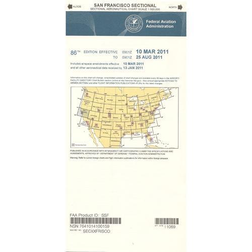 AeroNav Products VFR Sectional Aeronautical Charts FAA San Francisco Sectional - 04/17/25 thru 06/12/25