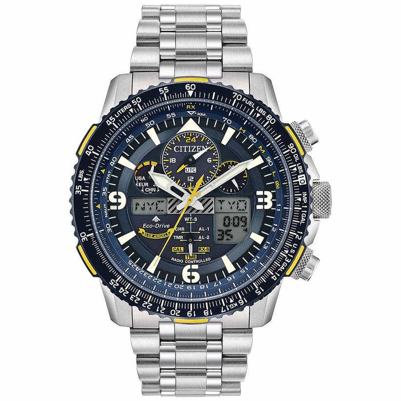 Reloj Citizen Promaster Skyhawk A-T con esfera azul y pulsera de acero inoxidable (E6B externo) JY8078-52L
