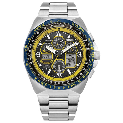 Citizen Watch Watches Citizen Promaster Skyhawk A-T Blue Dial Stainless Steel Bracelet Watch (Internal E6B) JY8125-54L